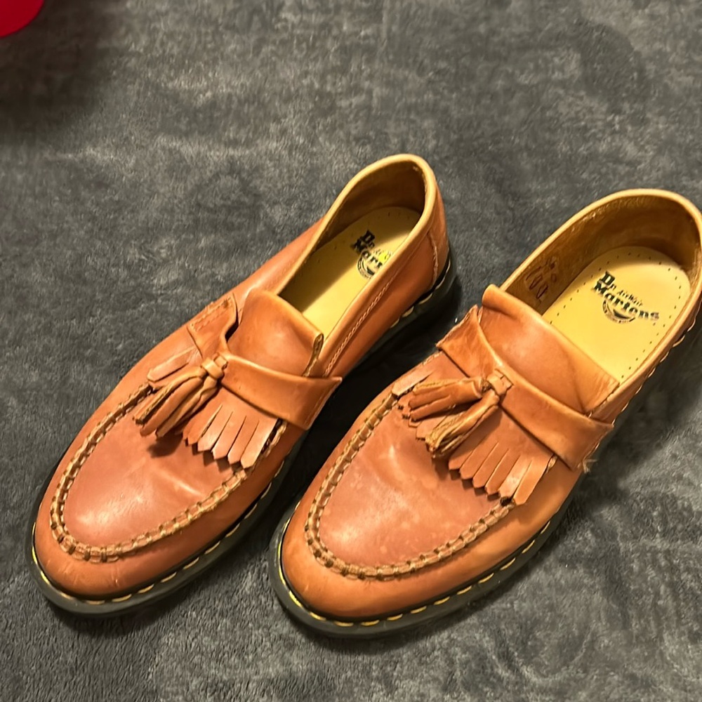 Dr. Martens Brown Leather Loafers with Moccasin Stitching